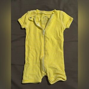 Primary 0-3 month Yellow Striped Shorts romper
